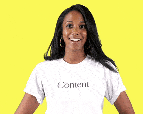 woman wearing a shirt that says content